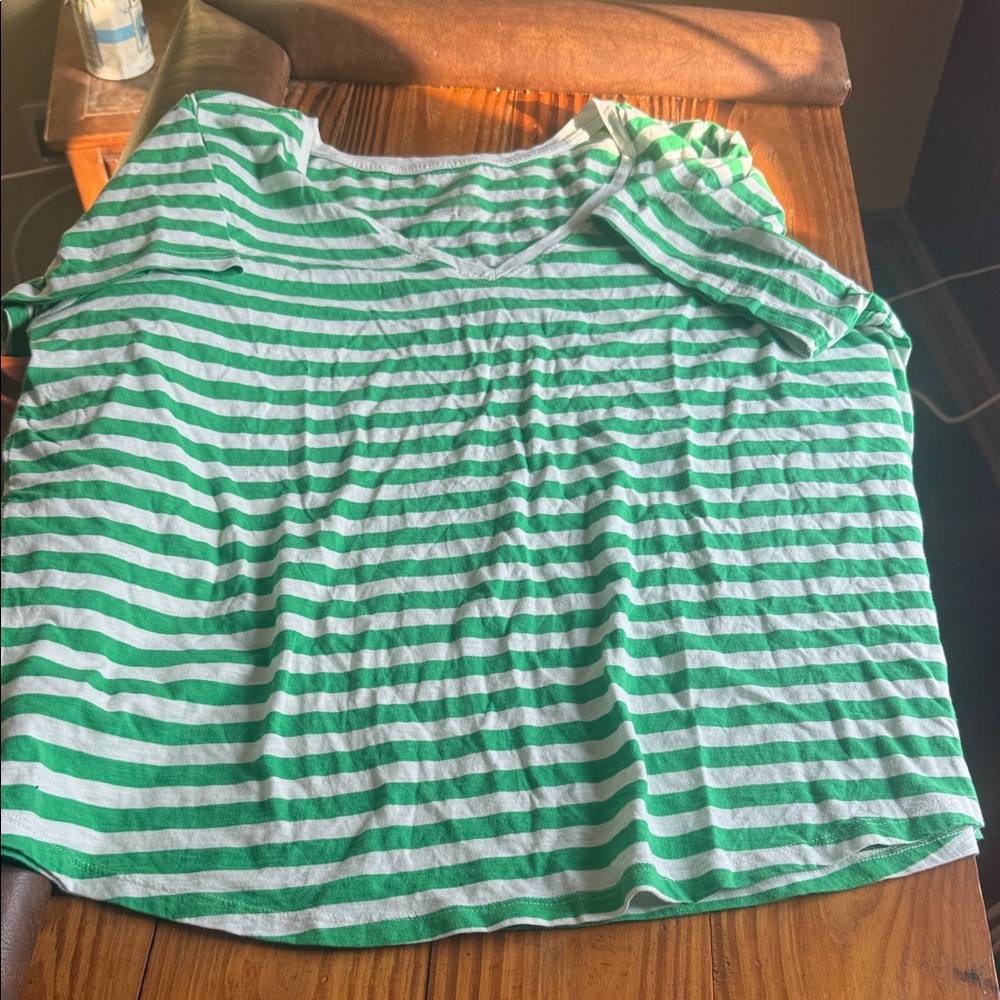 Sonoma Green and White Striped T
